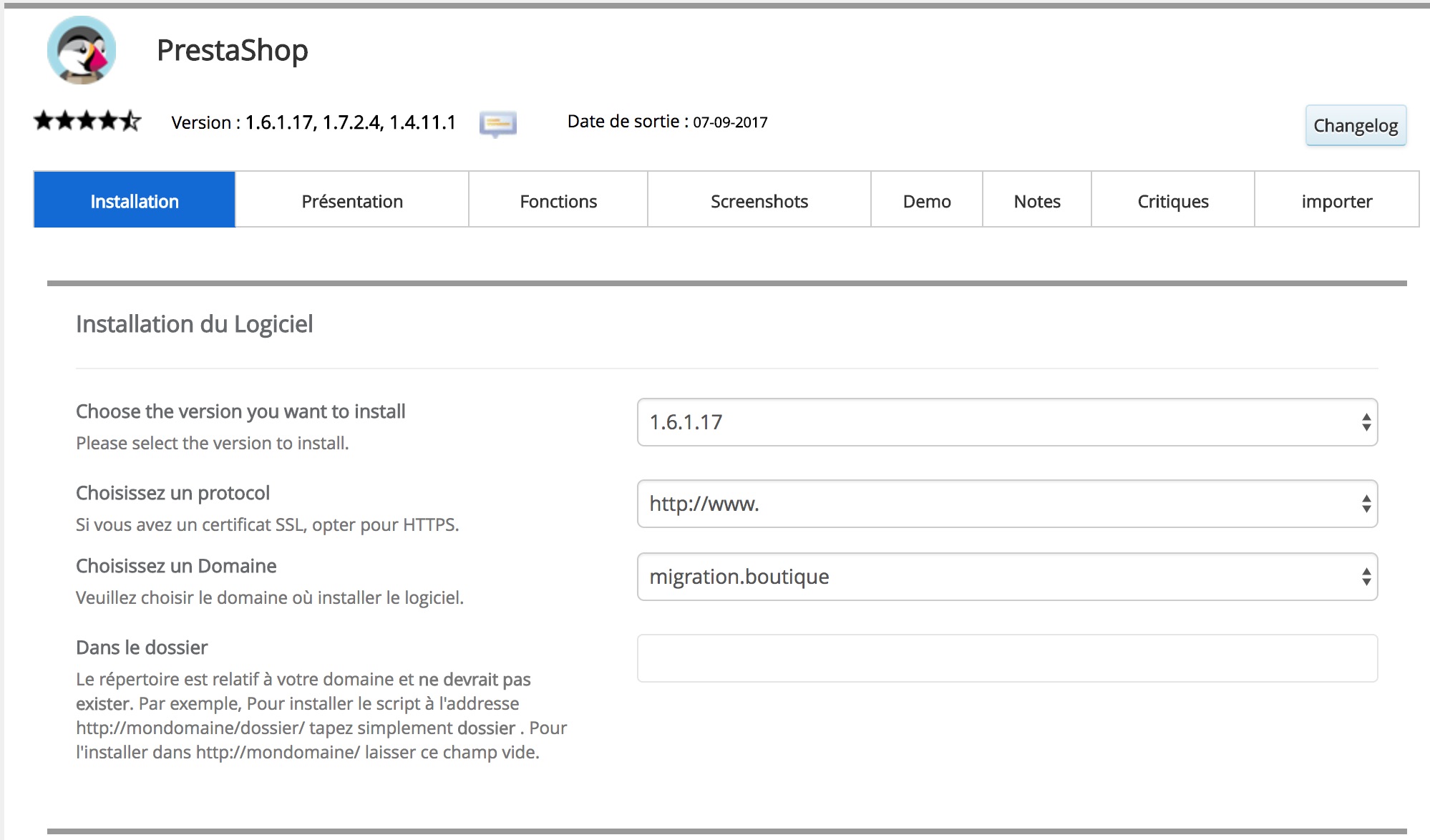 Configurer la boutique prestashop